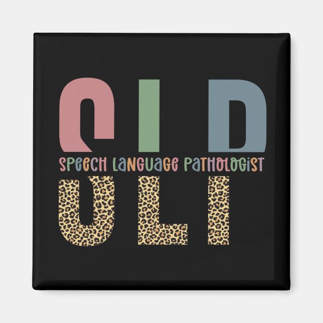 SLP Cheetah Print Speech Sprachpathologe Geschenk Magnet (Vorne)