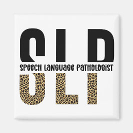 SLP Cheetah Print Speech Sprachpathologe Geschenk Magnet