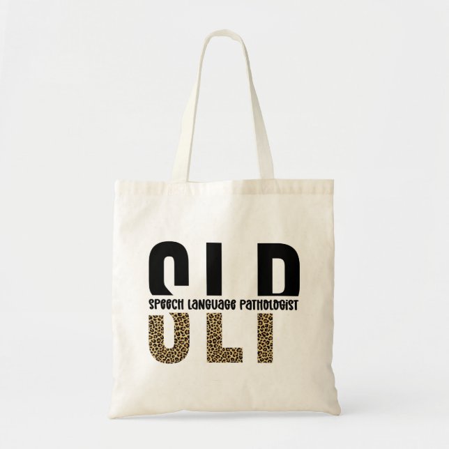 SLP Cheetah Print Speech Sprachpathologe Geschenk Tragetasche (Vorne)