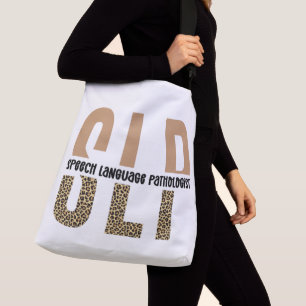 SLP Cheetah Print Speech Sprachpathologe Geschenk Tragetaschen Mit Langen Trägern