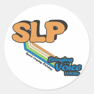 SLP, die die Stimme innerhalb Runder Aufkleber