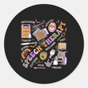 Slp Halloween Shirt Speech Therapy Halloween Niedl Runder Aufkleber