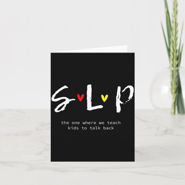 Slp-Lehrer-Shirts Sprach-Sprach-Pathologe Gif Karte (Vorderseite)