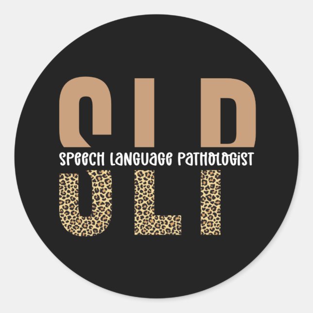 SLP Leopard Print Speech Pathologe Runder Aufkleber (Vorderseite)