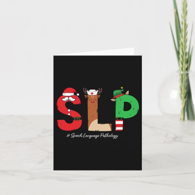 Slp Speech Language Pathologe Weihnachtslp Sant Karte (Vorderseite)