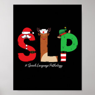 Slp Speech Language Pathologe Weihnachtslp Sant Poster