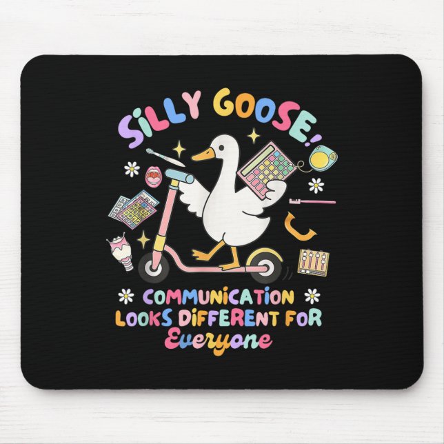 Slp Speechie Albern Goose Communication sieht ande Mousepad (Vorne)