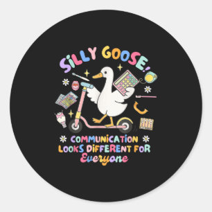 Slp Speechie Albern Goose Communication sieht ande Runder Aufkleber