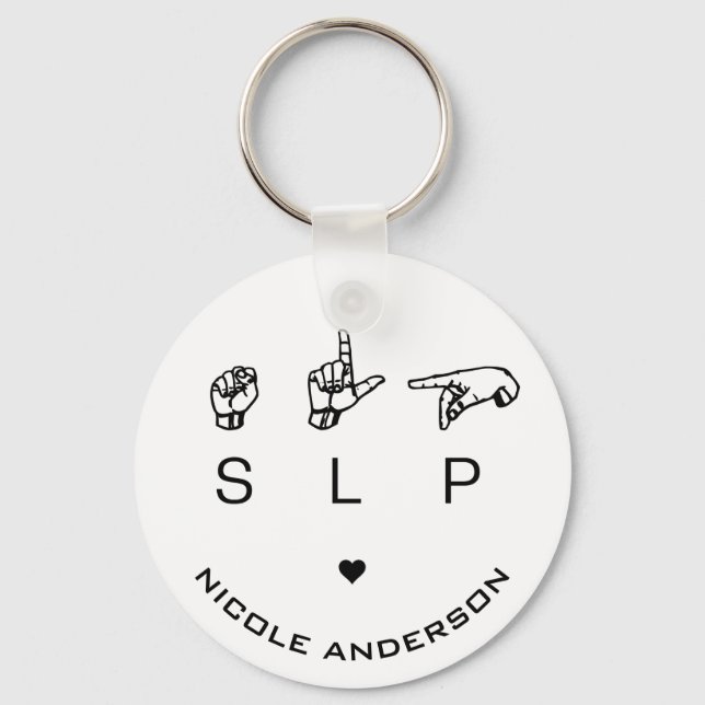 SLP-Sprachpathologe ASL Personalisiert Schlüsselanhänger (Vorderseite)