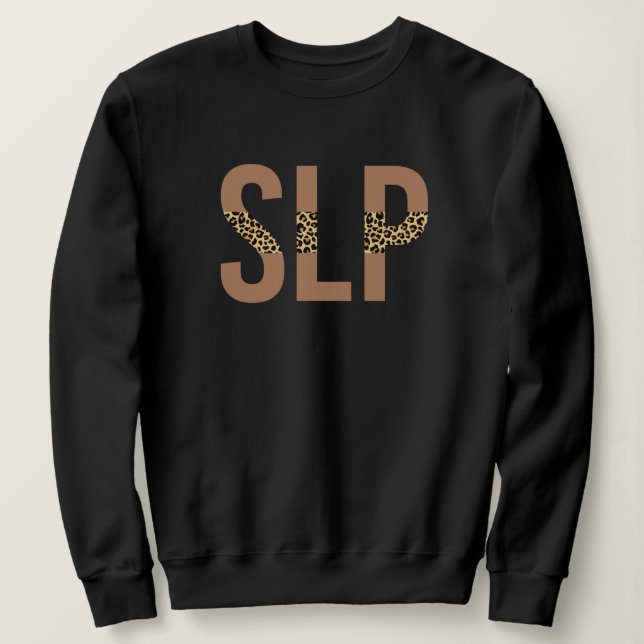 SLP-Sprachpathologe Leopard Print Sweatshirt (Design vorne)