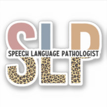 SLP-Sprecher Pathologe Leopard Print Typografy