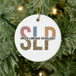 SLP-Sprecher Pathologe Leopard Print Typografy Keramik Ornament