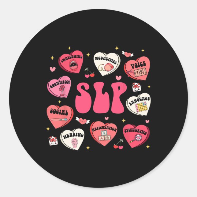 Slp-Valentinstag Runder Aufkleber (Vorderseite)