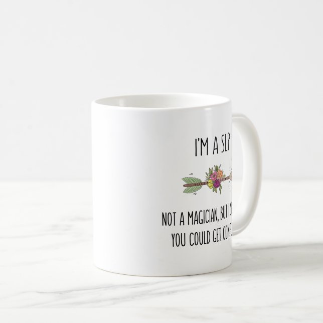 SLP Voix Langue Pathologiste Cadeau Café Mug (Devant droit)