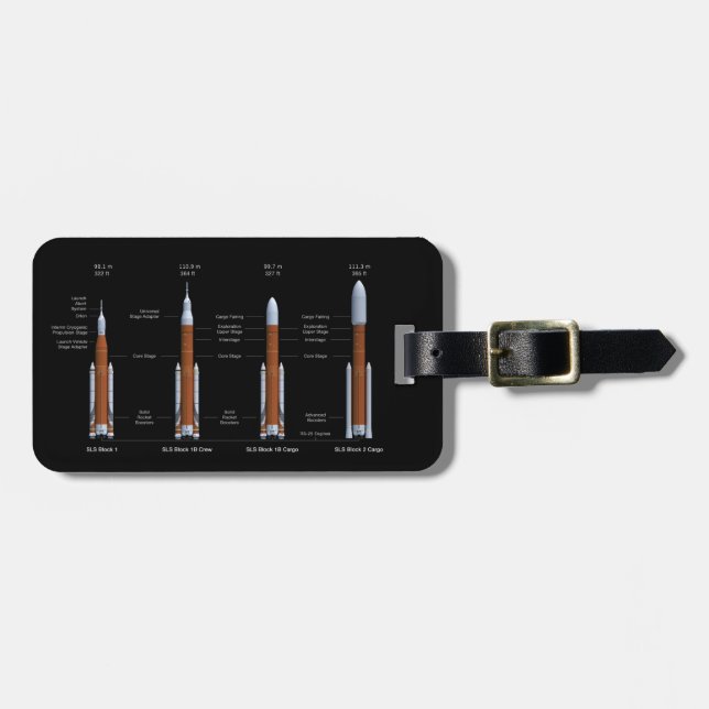 SLS Space Launch System Rockets Gepäckanhänger (Vorderseite horizontal)