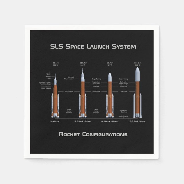 SLS Space Launch System Rockets Serviette (Vorderseite)