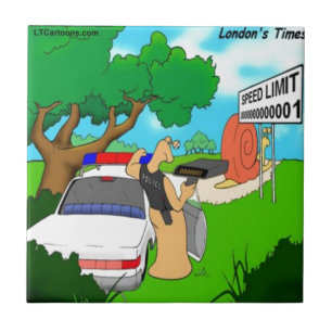 Slug Traffic Polizist Funny Fliese
