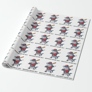 Slugger Shark Birthday Bash Geschenkpapier