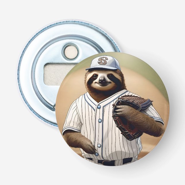 "Slugger Sloth: Langsam und standhaft an der Platt Flaschenöffner (Vorderseite)