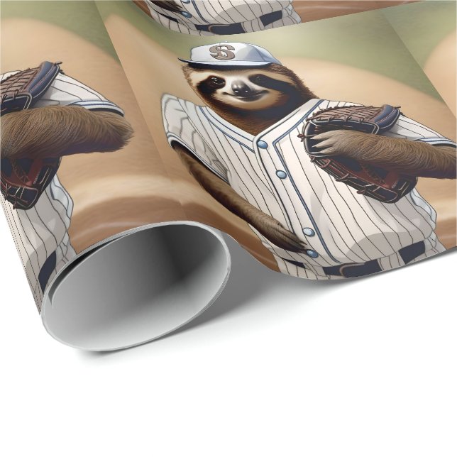 "Slugger Sloth: Langsam und standhaft an der Platt Geschenkpapier (Rolleneckpunkt)