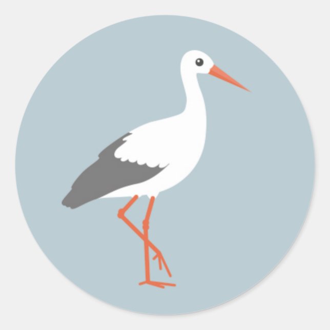 Sluitzegel ooievaar blauw runder aufkleber (Vorderseite)