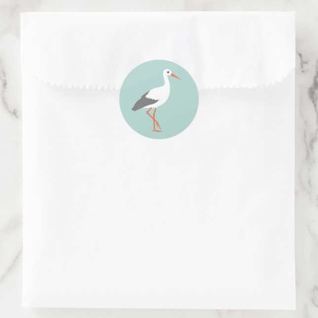 Sluitzegel ooievaar mintgroen runder aufkleber (Tasche)