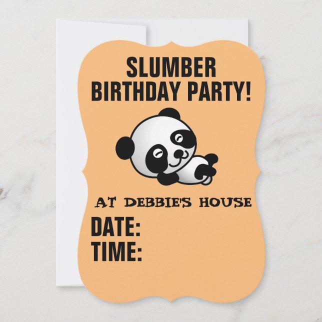 SLUMBER ANNIVERSAIRE PANDA INVITATIONS (Devant)