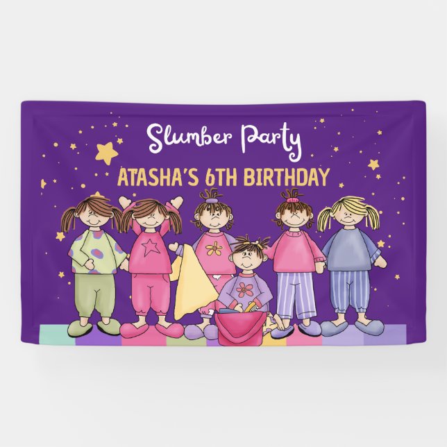 Slumber Birthday Party Banner (Horizontal)