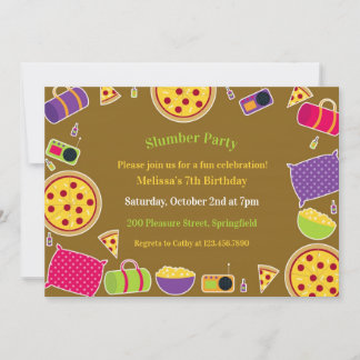 Slumber Birthday Party Flat Einladung