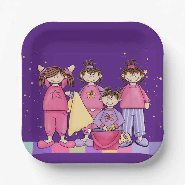 Slumber Birthday Party Pappteller (Vorderseite)