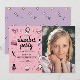 Slumber Makeup Wellness-Center Party Pink Girl Fot Einladung