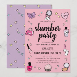 Slumber Makeup Wellness-Center Party Pink Girl Geb Einladung