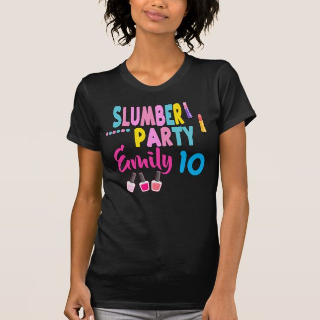 Slumber Party Birthday Girl Custom Sleepover T-Shi T-Shirt (Vorderseite)