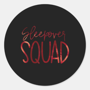 Slumber Party Crew Sleepover Squad Pajama Hallowee Runder Aufkleber