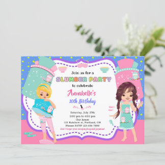 Slumber Party Einladung Sleepover Geburtstag laden