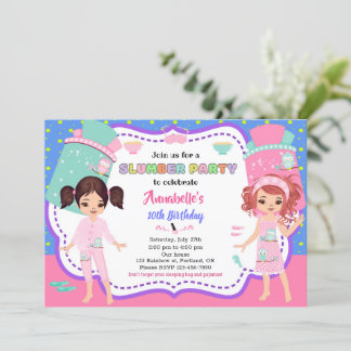 Slumber Party Einladung Sleepover Geburtstag laden