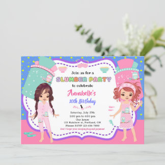 Slumber Party Einladung Sleepover Geburtstag laden