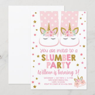 Slumber Party Geburtstag einladen. Einladung