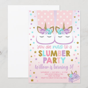 Slumber Party Geburtstag einladen. Einladung