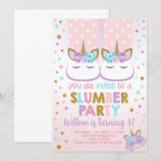 Slumber Party Geburtstag einladen. Einladung