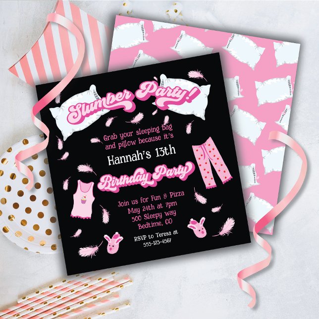 Slumber Party Pillow Fight Geburtstag Einladung (Von Creator hochgeladen)