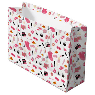 Slumber Party Pink Girl Kindermuster Große Geschenktüte