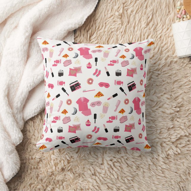 Slumber Party Pink Girl Kindermuster Kissen (Decke)