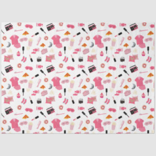 Slumber Party Pink Girl Kindermuster Seidenpapier