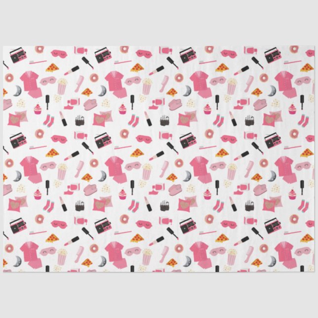 Slumber Party Pink Girl Kindermuster Seidenpapier (Vorderseite)