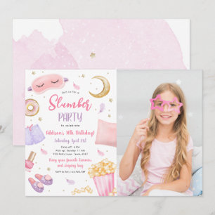 Slumber Party Sleepover Girl Wellness-Center Rosa  Einladung