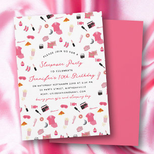 Slumber Party Sleepover Kindergeburtstag Party Einladung