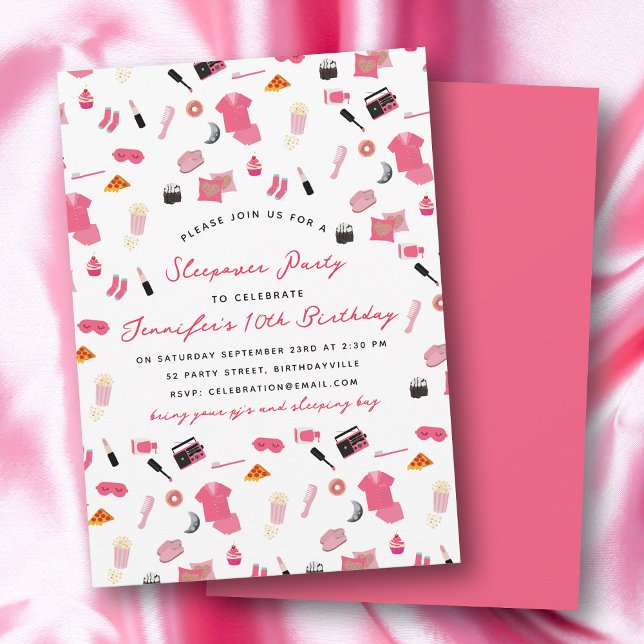 Slumber Party Sleepover Kindergeburtstag Party Einladung (Slumber Party Sleepover Kids Birthday Party Invitation)