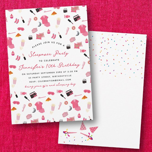 Slumber Party Sleepover Kindergeburtstag Party Einladung (Slumber Party Sleepover Kids Birthday Party Invitation)