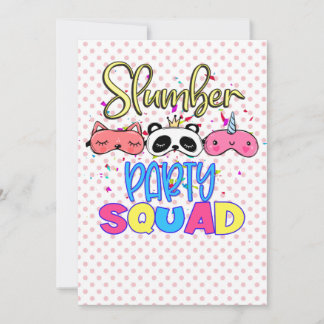 Slumber Party Squad Girls Pajamas Matching  Einladung